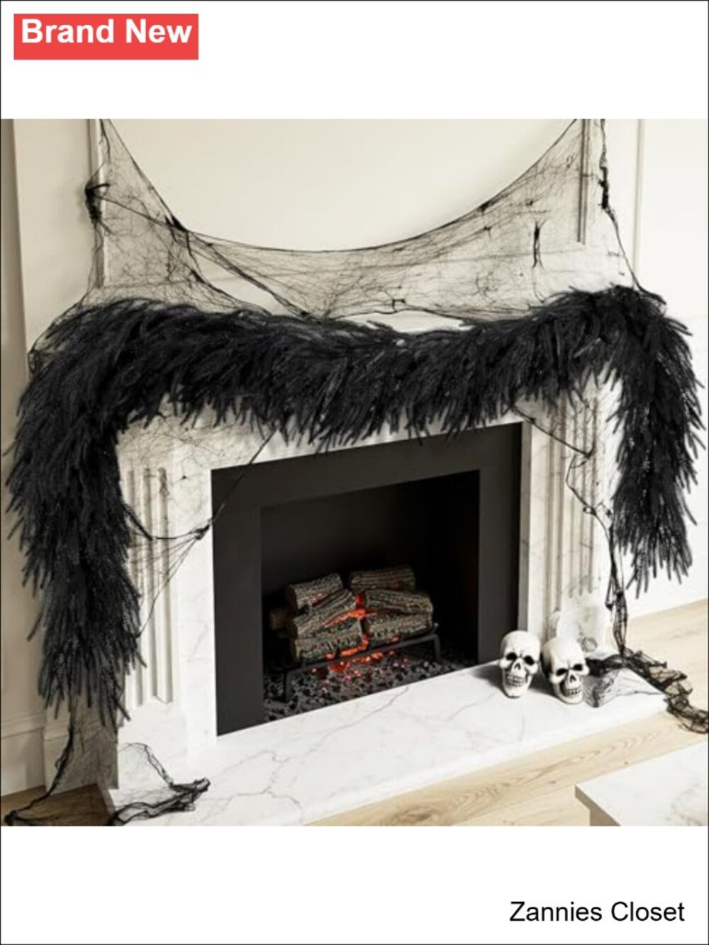 👻 5.9ft Artificial Norfolk Pine Garland Real Touch Faux Halloween Mantel Decor